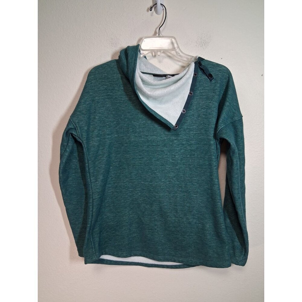 Marmot Sweatshirt Cowl Neck SOFT Cozy Winter Casual Teal Blue Size Medium